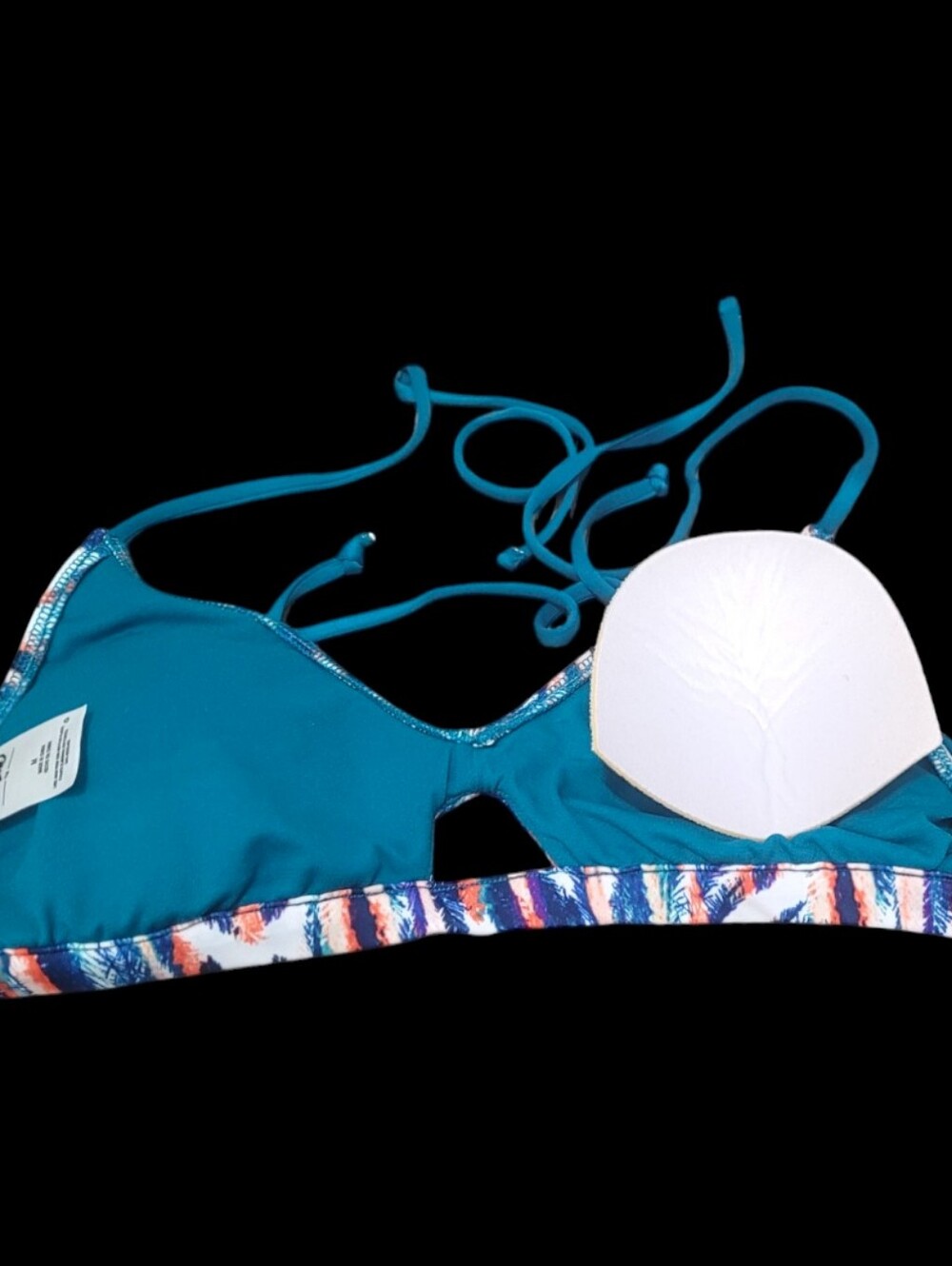 Mossimo Ladie's Multicolor Palm Print Bikini Top - Picture 9 of 11